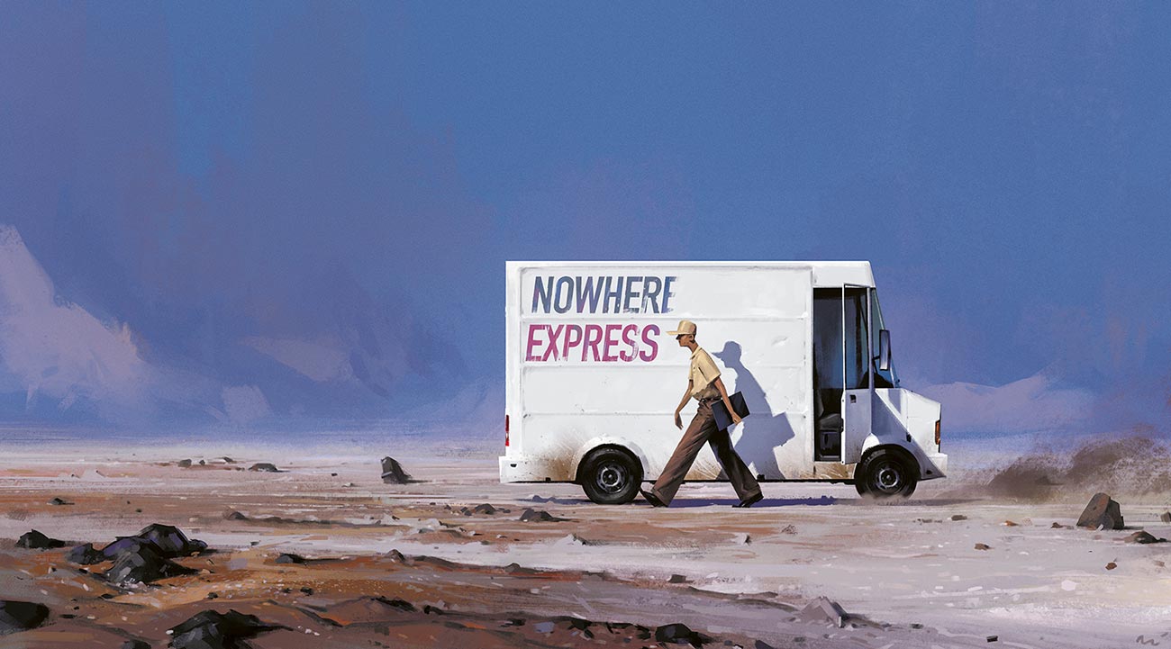 © Michał Lisowski | Nowhere Express | Ilustracje są częścią autorskiego projektu „Nowhere Express”. Początkowo jeden obrazek urósł do krótkiej kilkuobrazkowej historii. | Seria w całości do obejrzenia na stronie autora. | 2015