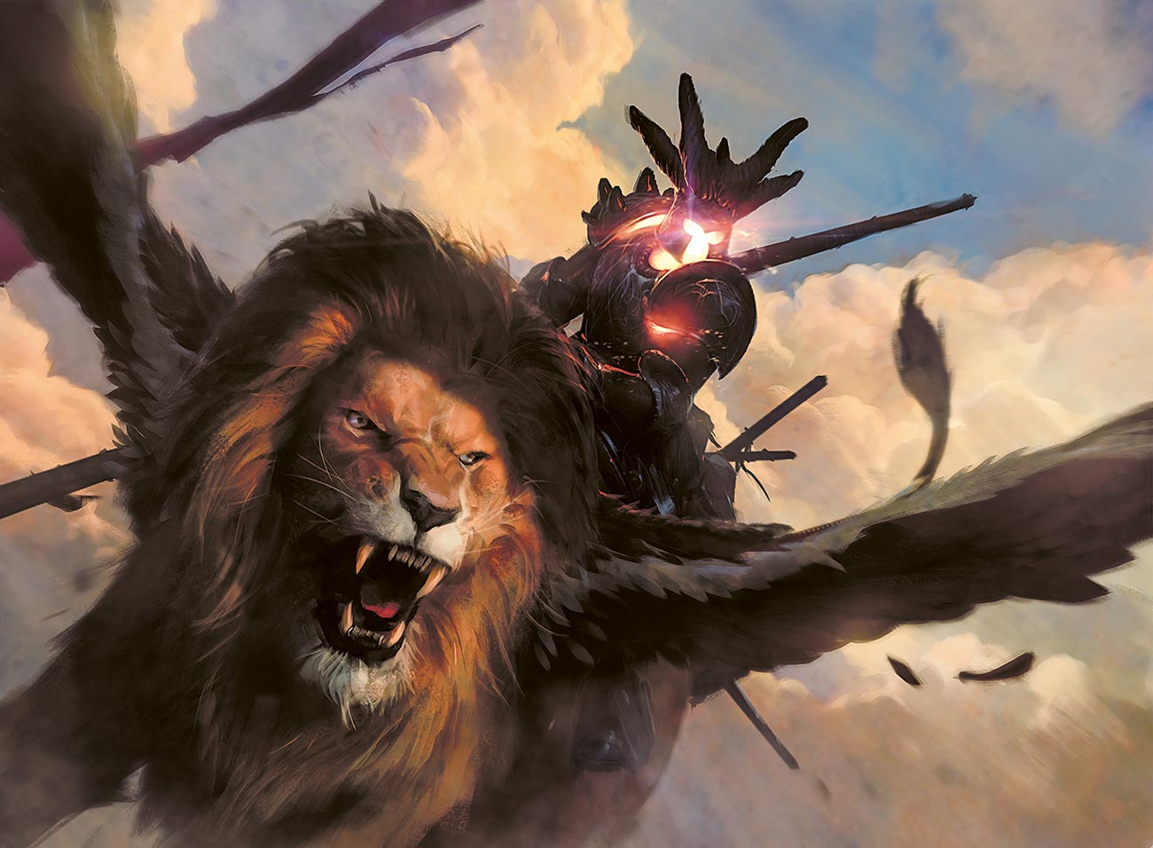 © Sławomir Maniak / Wizards of the Coast | Silent Sentinel | „Malowanie zwierząt nie jest moją mocną stroną. Sporym wyzwaniem była głowa lwa”. | 2013 
